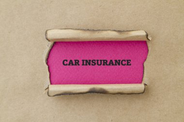 Araba sigortası yazıt karton delik içinde