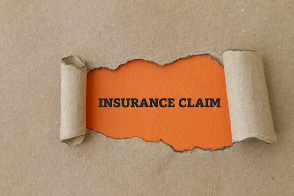 Insurance Claim Inscription Hole Cardboard — Stock Photo, Image