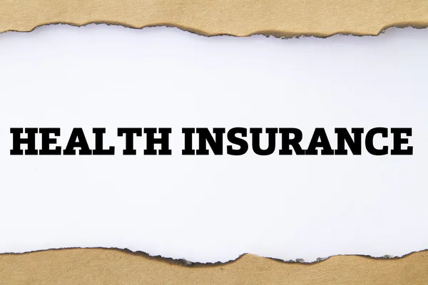 Health Insurance Inscription Hole Cardboard — Stock Photo, Image