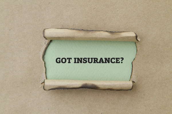 Inscripția Got Insurance Interiorul Găurii Din Carton — Fotografie, imagine de stoc
