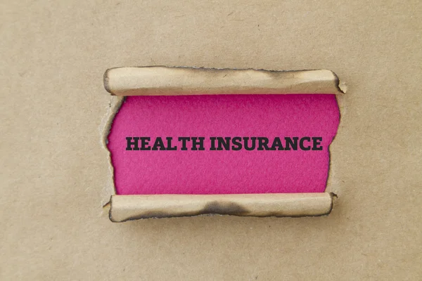 Seguro Saúde Inscrição Interior Buraco Cartão — Fotografia de Stock
