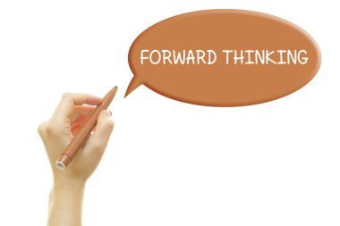 beyaz izole konuşma balonu ileri düşünme yazma kişinin kırpılmış atış