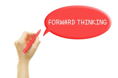 beyaz izole konuşma balonu ileri düşünme yazma kişinin kırpılmış atış