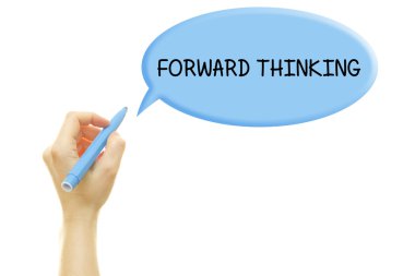 beyaz izole konuşma balonu ileri düşünme yazma kişinin kırpılmış atış