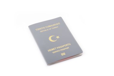 beyaz izole Türk pasaportu yakın çekim