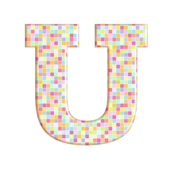 Colorful Pixelated Letter Isolated White — Stock Photo, Image