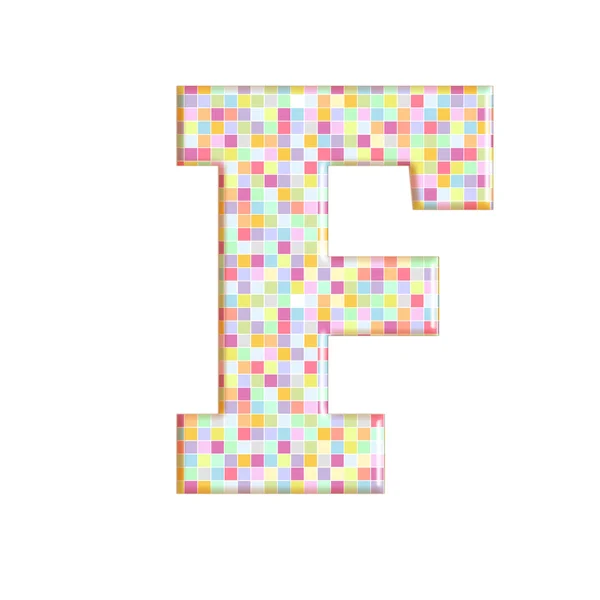 Colorful Pixelated Letter Isolated White — Stock Photo, Image