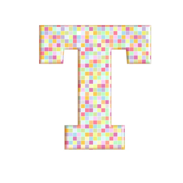 Barevné Pixelované Písmeno Izolované Bílém — Stock fotografie