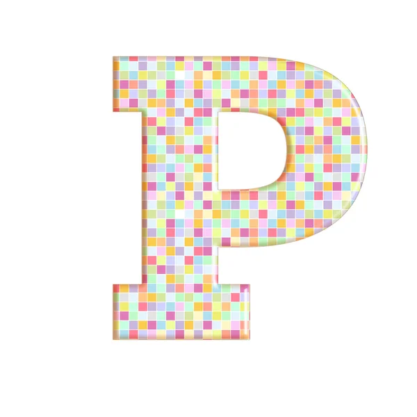 Barevné Pixelované Písmeno Izolované Bílém — Stock fotografie