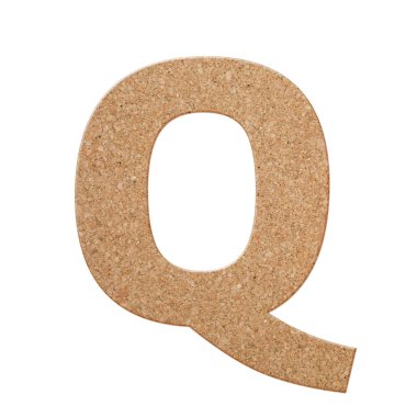 oyma mantar mektubu Q beyaz izole