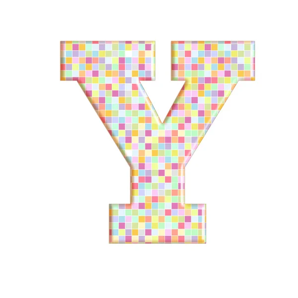 Bunte Pixelige Buchstaben Isoliert Auf Weiß — Stockfoto
