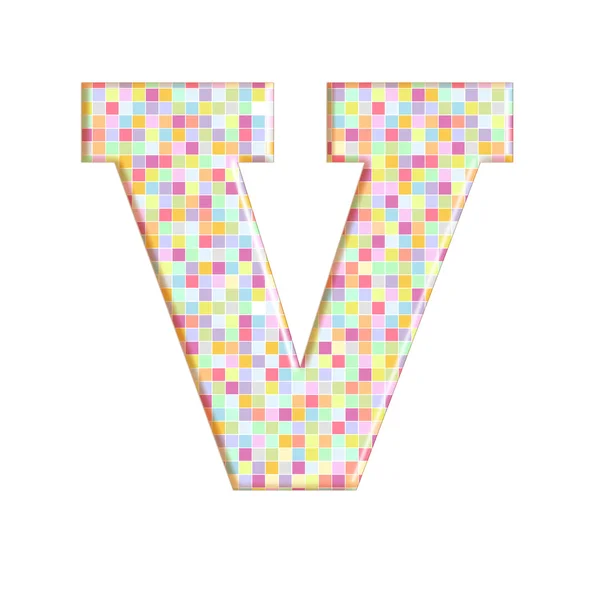 Bunte Pixelige Buchstaben Isoliert Auf Weiß — Stockfoto