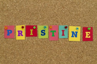 Saf word mantar tahta üzerinde pinned renkli yapışkan notlar yazılı.