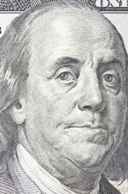 Makro yakın çekim ABD dolarlık banknot.