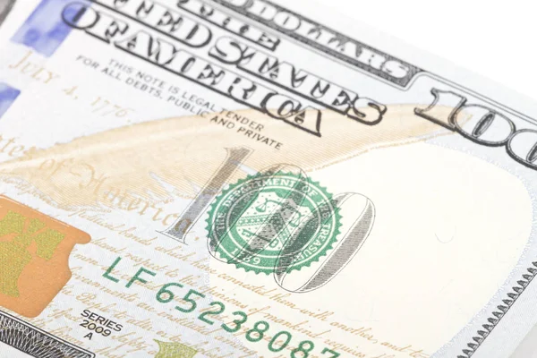 Makroaufnahme des US-Dollarscheins. — Stockfoto