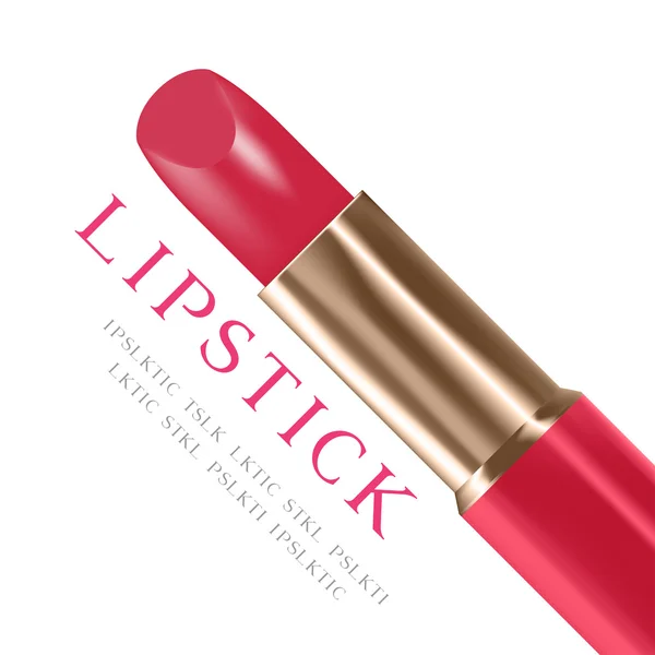 Lippenstift rosa Farbe und Lippenstift Text — Stockvektor