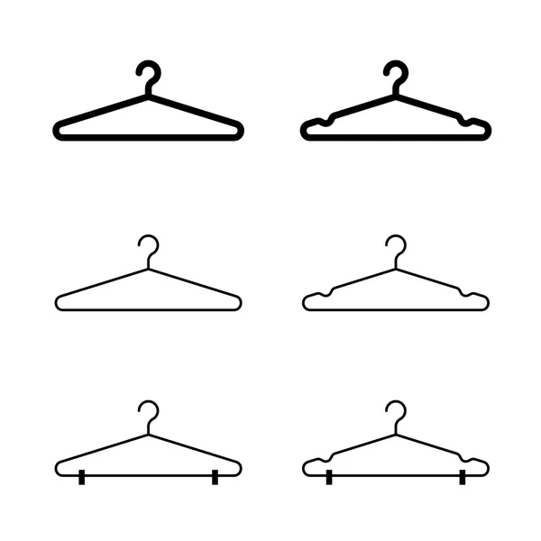 Elbise askısı siluet simge siyah renk ayarla