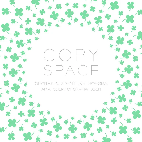 Dört yapraklı yonca şanslı işareti simgesi daire şekli yeşil renk desen