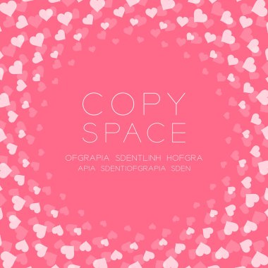 Pembe renkli arka plan üzerinde izole kalp simgesi düz renk tasarımı desen daire şekli beyaz renk