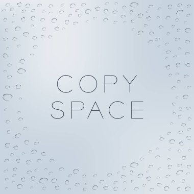 Su damlası kopya alanı ile mavi arka plan kare boyutu