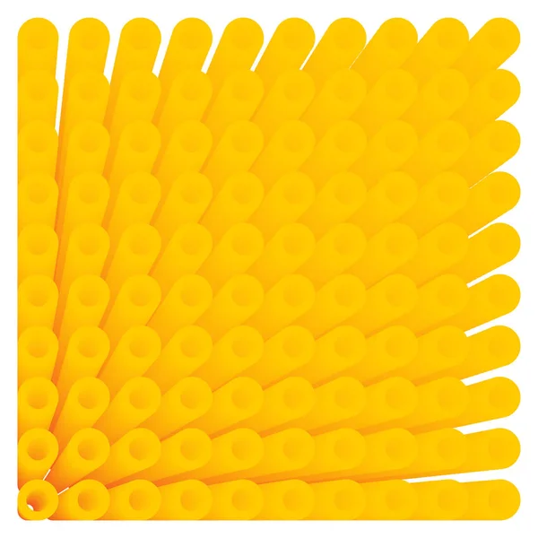 Αφηρημένη κίτρινοι κύκλοι σωλήνα ισομετρική μοτίβο. κύλινδρος διάνυσμα φόντο — Διανυσματικό Αρχείο