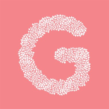 Mektup G, alfabe kalp çiçek bush illüstrasyon ayarla