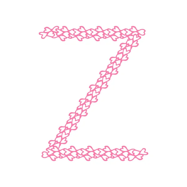 La lettre Z, dans l'alphabet coeur fleur pétales illustration ensemble — Image vectorielle