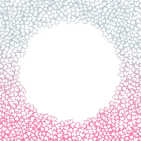 Coração flor arbusto padrão círculo forma design rosa roxo gradientes cor — Vetor de Stock