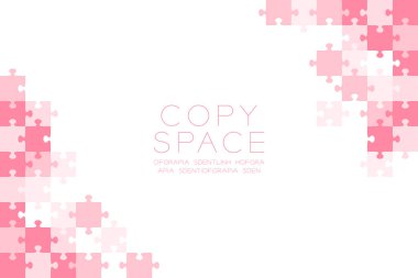 Parçalı bulmaca pembe renk illüstrasyon model beyaz arka plan üzerinde izole