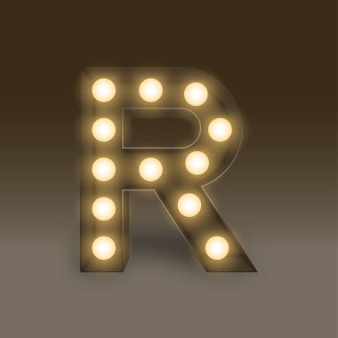 Alfabe akkor ampul kutu set harf R, illüstrasyon 