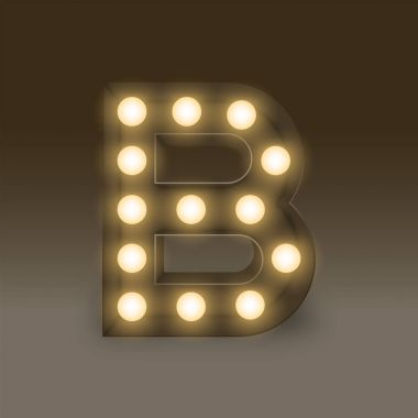 Alfabe akkor ampul kutu set mektup B, illüstrasyon 