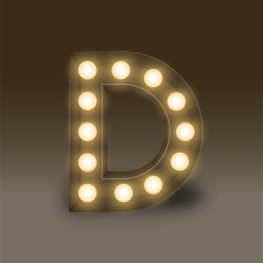 Alfabe akkor ampul kutu set harf D, illüstrasyon 