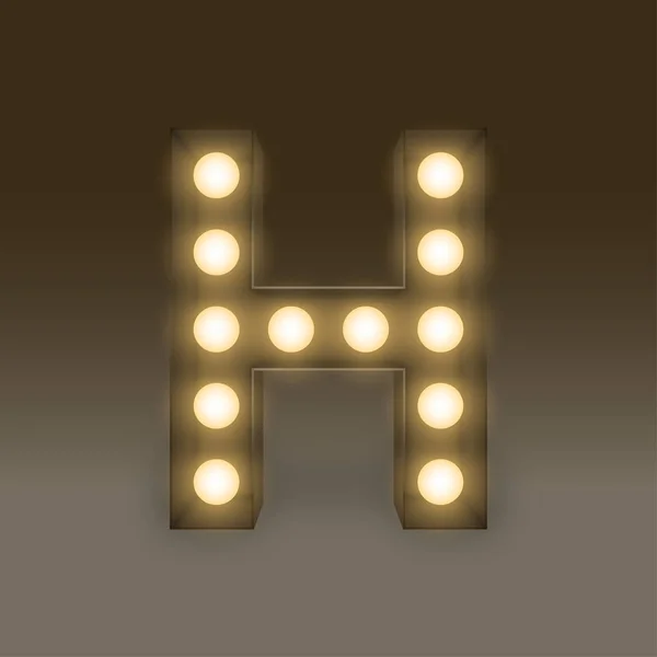白炽灯泡盒套字母 H，插图 — 图库矢量图片