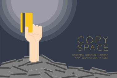 Pop up bir sürü kredi kartı kümesi arasında en iyi kredi kartı tutan el