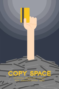 Pop up bir sürü kredi kartı kümesi arasında en iyi kredi kartı tutan el