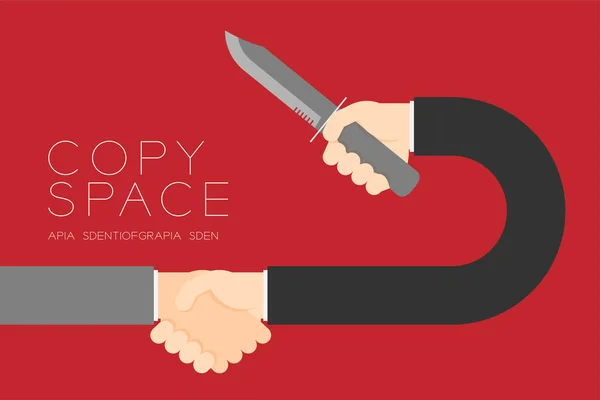 Handshake Empresario con juego de cuchillos Business Partner Connection — Vector de stock