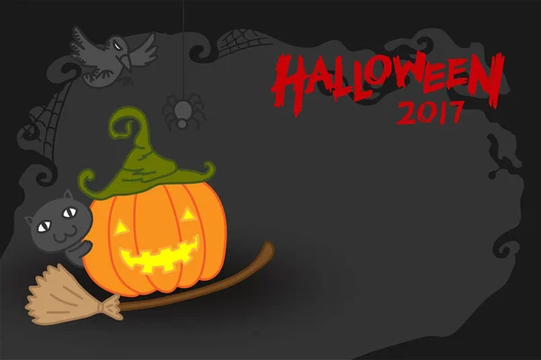 Halloween Kürbis Jack o Laterne Kostüm Set Hexe Konzept Idee — Stockvektor