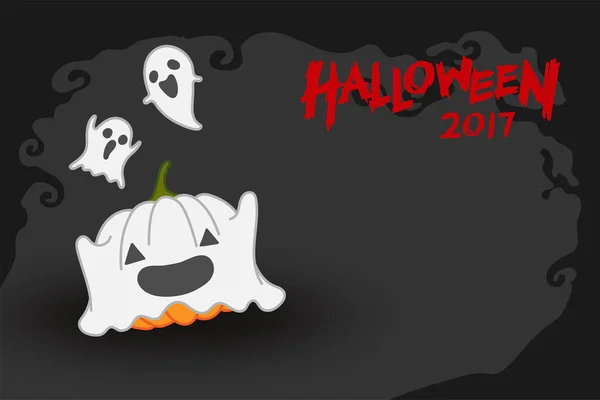 Halloween abóbora jack o lanterna traje conjunto fantasma ideia conceito assustador —  Vetores de Stock