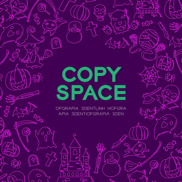 Cadılar Bayramı çocuklar çizim set desen arka plan daire şekli el 