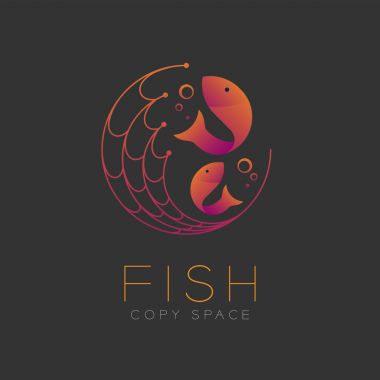 Simge ve Balık ağı, hava kabarcık set balık sembol