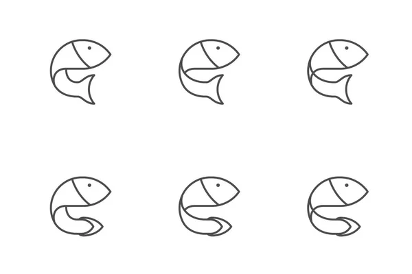 Hal szimbólum ikon Vázlat nézetének beállítása stroke design illusztráció — Stock Vector