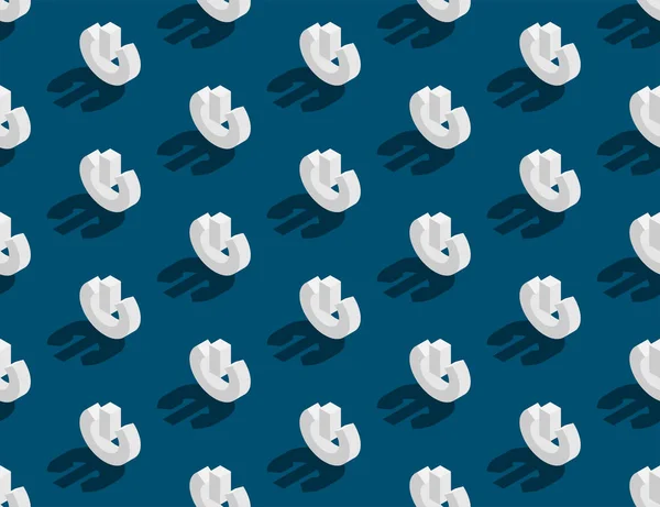 Power σημάδι 3d ισομετρική αδιάλειπτη μοτίβο, τεχνολογία startup έννοια αφίσα και κοινωνικό πανό post design εικονογράφηση απομονωμένη σε μπλε φόντο με χώρο, διάνυσμα eps 10 — Διανυσματικό Αρχείο