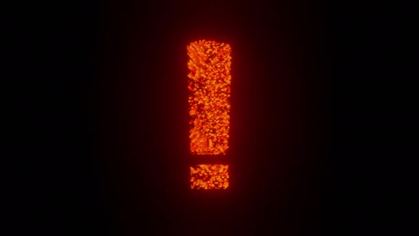 Point Exclamation Spin Signe Symbole Lueur Futuriste Particule Rendu Cube — Video