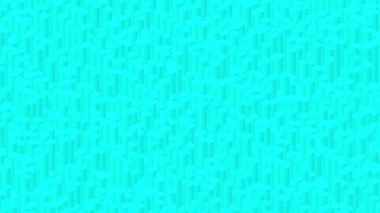 Silindir çubuğu 3D sanal izometrik karıştırma dalgası deseni, Engelleme zinciri teknolojisi konsept tasarım çizimi mavi renk pembe arka planda pürüzsüz döngü animasyonu 4K, kopyalama alanı ile 