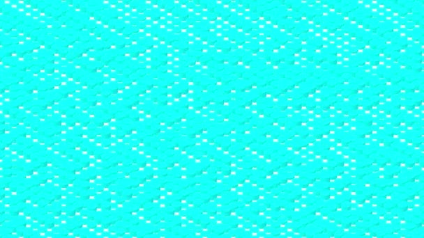 シリンダーボックス3D仮想アイソメトリックシャッフル波パターン ブロックチェーン技術の概念設計図白の背景シームレスループアニメーション4K上の青の色 コピースペースと — ストック動画