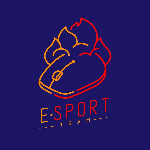 Esport Logo Icona Contorno Ictus Mouse Attrezzatura Gioco Con Disegno — Vettoriale Stock