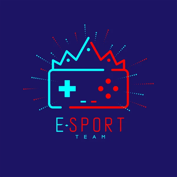 Esport Logo Icona Contorno Tratto Raggio Joypad Controller Gaming Gear — Vettoriale Stock