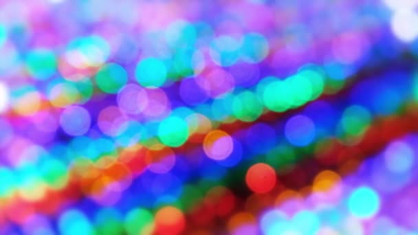 Círculo Abstrato Bokeh Padrão Luz Brilhante Movimento Colorido Natal Feliz — Vídeo de Stock