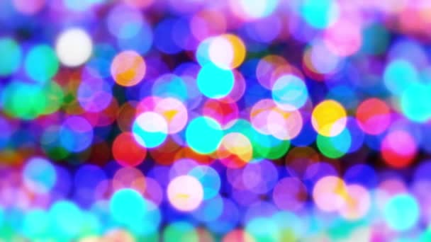 Abstract Cirkel Bokeh Lichtpatroon Stralende Kleurrijke Bewegende Kerstmis Gelukkig Nieuwjaar — Stockvideo
