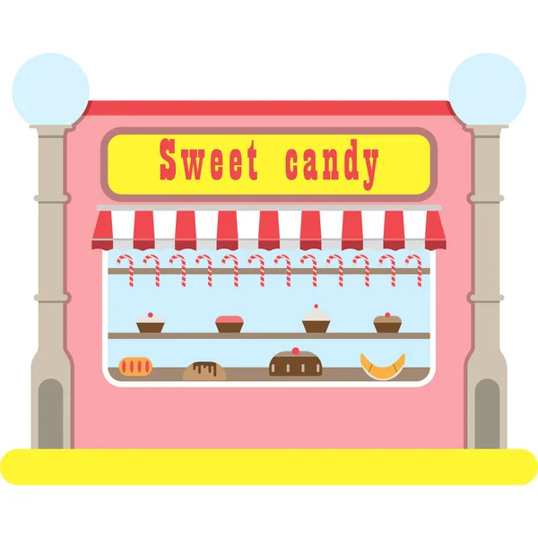 Sweets Shop. Sweet candy. show-window — Stock Vector